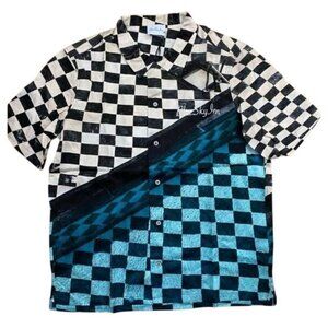 Blue Sky Inn Checkered Bowling Shirt With Embroidered Logo